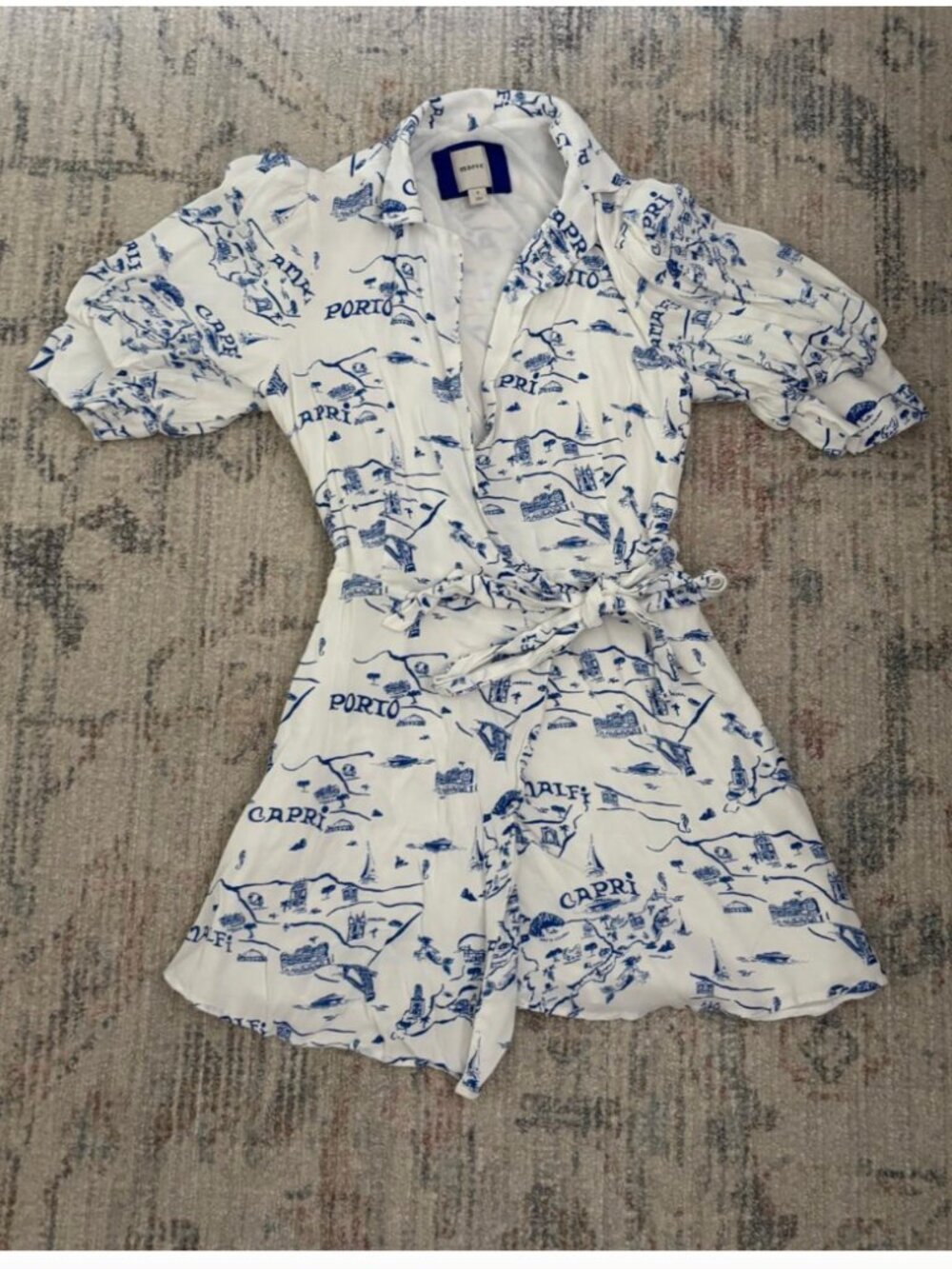 Maeve Short-Sleeve Collared Wrap Mini Dress